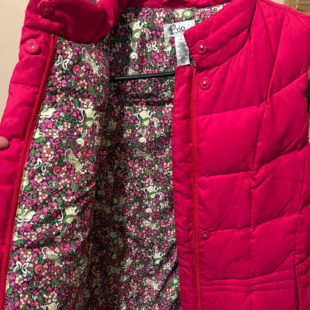 Lilly Pulitzer Women's Pink Quilted Vest Size Small